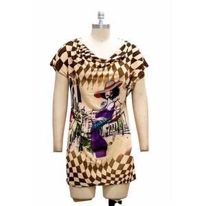 NEW PARIS PARIS women's belted cowl neck tunic top in lady chic brown